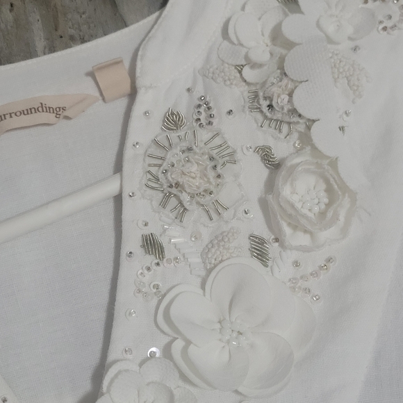 Soft Surroundings cotton linen blend beaded details size small - Picture 7 of 16